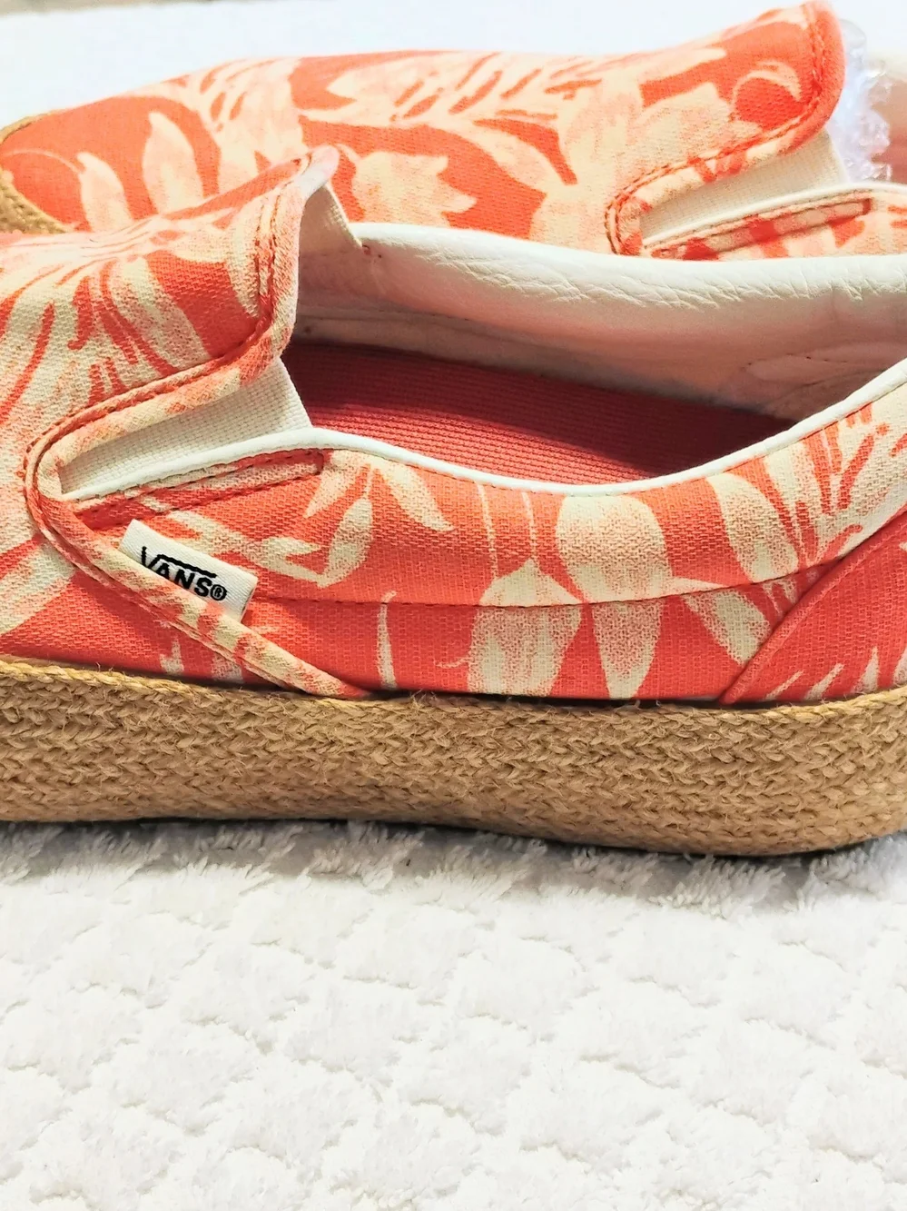 Vans Coral Tropical Floral Slip-On Espadrilles Sneakers Women's Size 10